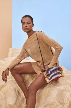 AAKS Bag: Hana Mini Stripe Crossbody Bags