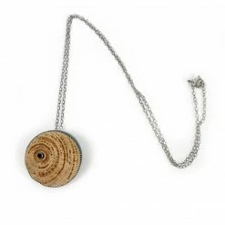 Ally Weaver Necklace: Wood And Sterling Pendant