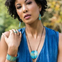 Anju Bracelet: Copper Patina Cuff Jewelry