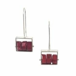 Jewelry Ashka Dymel Earrings: Coral Lapis