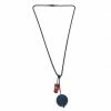 Jewelry Ashka Dymel Necklace: Lapis Disc 2 Jewelry Ashka Dymel Necklace: Lapis Disc