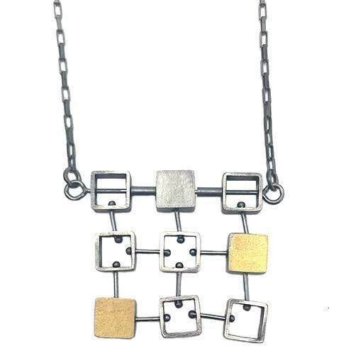 Ashka Dymel Necklace: Mini Squares Jewelry 4 Ashka Dymel Necklace: Mini Squares Jewelry