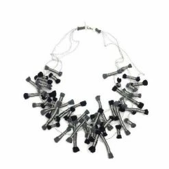 Beyond Threads Necklace: Cartouche, Black Jewelry