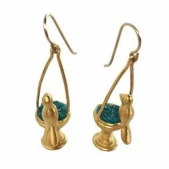 Chee-Me-No Earrings: Bird Bath Dangles Jewelry