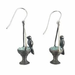 Chee-Me-No Earrings: Bird Bath Dangles Jewelry