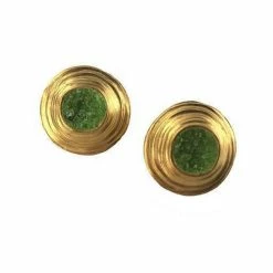 Chee-Me-No Earrings: Crushed Gemstone Posts