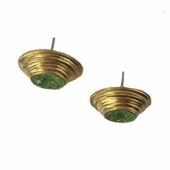 Chee-Me-No Earrings: Crushed Gemstone Posts