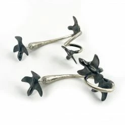 Chee-Me-No Earrings: Spiral Bird Hoop Jewelry