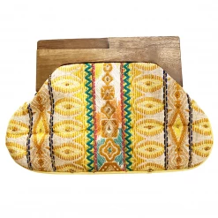Chloe & Lex Bag: Clutch With Wooden Handle
