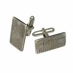 Connie Verrusio Cufflinks: Silver Ruler Jewelry