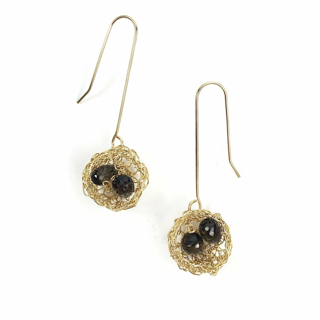 Jewelry Cottler Fox Earrings: Gold Basket 3 Jewelry Cottler Fox Earrings: Gold Basket