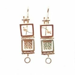 Donna D'Aquino Earrings: Double Squares With Pearls Jewelry