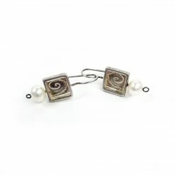 Donna D'Aquino Earrings: Solid Squares With Pearls Jewelry