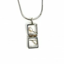 Donna D'Aquino Necklace: Double Squares & Pearls Jewelry