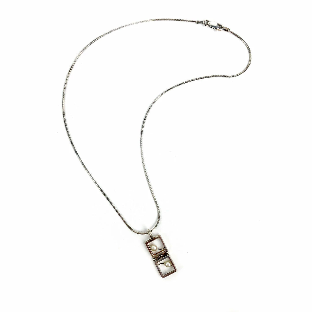 Donna D'Aquino Necklace: Double Squares & Pearls Jewelry 3 Donna D'Aquino Necklace: Double Squares & Pearls Jewelry