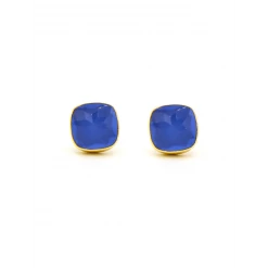 Fair Anita Earrings: Boxy Blue Square Studs