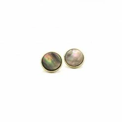 Fair Anita Earrings: Dark Mother Of Pearl Studs