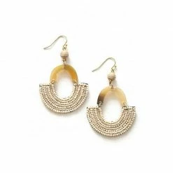 Fair Anita Earrings: Desert Storm Beaded Horn