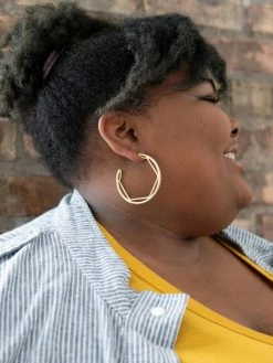 Jewelry Fair Anita Earrings: Inside Hex Hoops