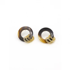 Fair Anita Earrings: Round Horn Stud Jewelry