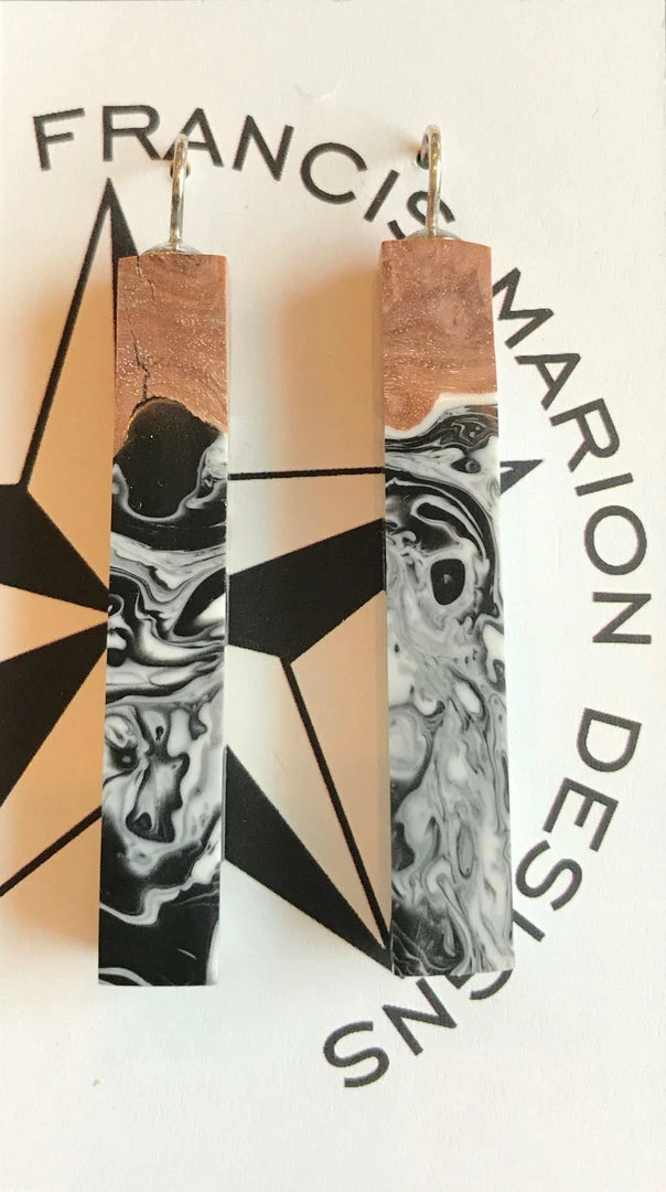 Francis Marion Designs Jewelry Francis Marion Wood & Resin Earrings 12 Francis Marion Designs Jewelry Francis Marion Wood & Resin Earrings