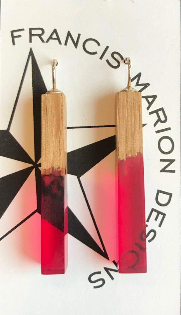 Francis Marion Designs Jewelry Francis Marion Wood & Resin Earrings 5 Francis Marion Designs Jewelry Francis Marion Wood & Resin Earrings