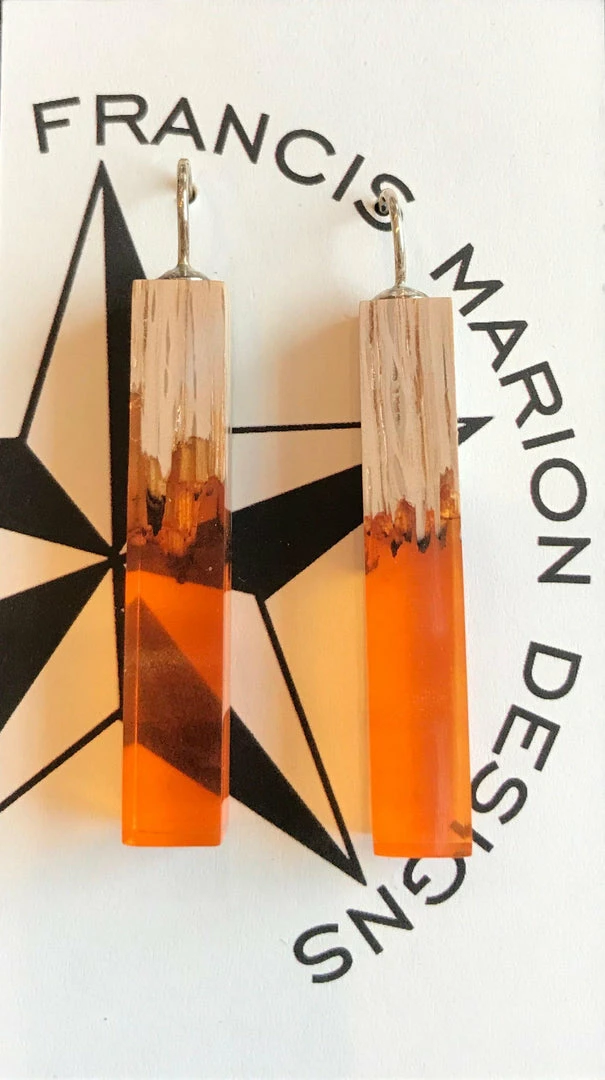 Francis Marion Designs Jewelry Francis Marion Wood & Resin Earrings 6 Francis Marion Designs Jewelry Francis Marion Wood & Resin Earrings