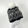 French Knot Plush Lace Hat: Black