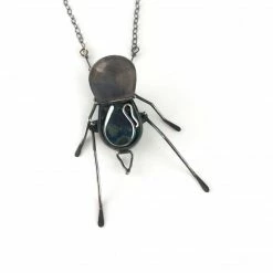 Gabrielle Gould Necklace: Dappled Lemon Beetle W/Worm Jewelry
