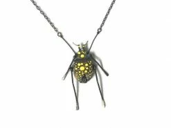 Gabrielle Gould Necklace: Dappled Lemon Beetle W/Worm Jewelry