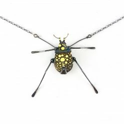 Gabrielle Gould Necklace: Dappled Lemon Beetle W/Worm Jewelry