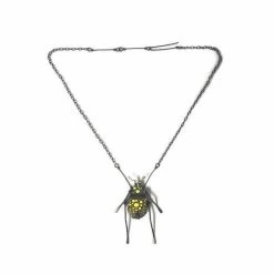 Gabrielle Gould Necklace: Dappled Lemon Beetle W/Worm Jewelry