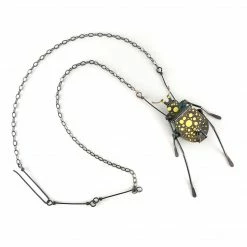 Gabrielle Gould Necklace: Dappled Lemon Beetle W/Worm Jewelry