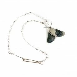 Jewelry Gabrielle Gould Necklace: Silver Winged Moth