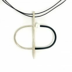 Inteplei Necklace: B & W Oval W/Pearl Jewelry