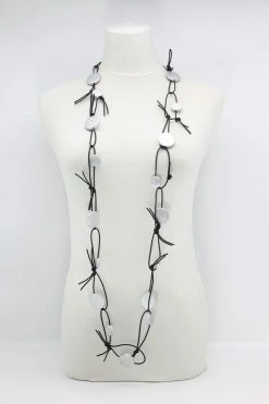 Jianhui London Necklace: Coins On Leatherette Chain