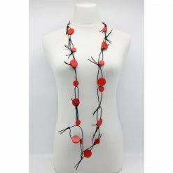 Jianhui London Necklace: Coins On Leatherette Chain