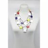 Jianhui London Necklace: Mondrian Cotton Cord Chain W/Squares 2 Jianhui London Necklace: Mondrian Cotton Cord Chain W/Squares