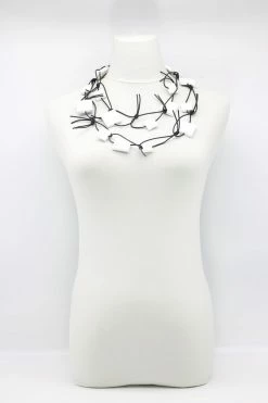 Jewelry Jianhui London Necklace: Squares On Leatherette Chain