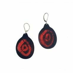 Jewelry Julie Shaw Circle Earrings: Black/Red
