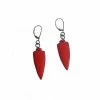 Julie Shaw Small Shield Earrings: Red