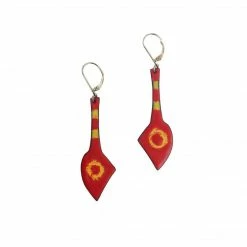 Julie Shaw Spear Earrings: Red/Orange Jewelry