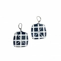 Julie Shaw Square Earrings: White/Black