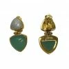 Julie Vos Earrings: Parker Clip On, Moonstone & Chalcedony 1 Julie Vos Earrings: Parker Clip On, Moonstone & Chalcedony