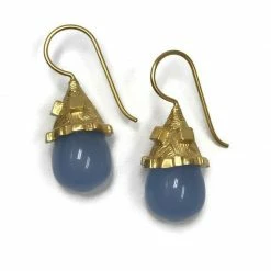 Jewelry Julie Voss Earrings: Botticelli Drop, Chalcedony