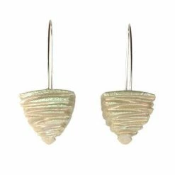 Keith Lewis Earrings: Carved Pyramid Dangles