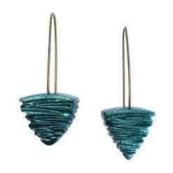 Keith Lewis Earrings: Carved Pyramid Dangles