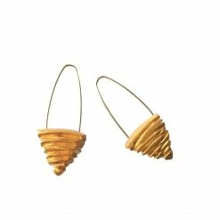Keith Lewis Earrings: Carved Pyramid Dangles