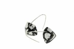 Jewelry Keith Lewis Earrings: Metal Leaf Pyramid Dangles