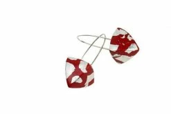 Jewelry Keith Lewis Earrings: Metal Leaf Pyramid Dangles